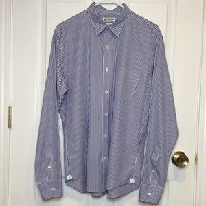 J Crew Men's Blue/White Stripe Button down Size L